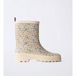 Zara Kids Floral Cream Boots